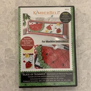 Kimberbell Slice of Summer Watermelon Bench Pillow Machine Embroidery CD KD522